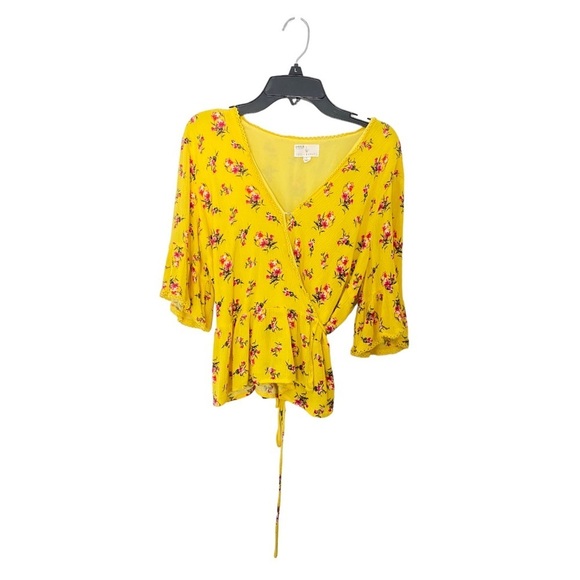 Anthropologie Lost + Wander Mango Tango Wrap Top - Picture 2 of 7